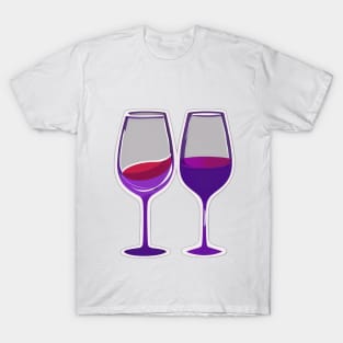 Toasting Wine Glasses - Stylized Cheers Illustration No. 657 T-Shirt
